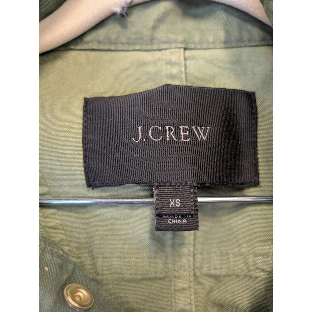 J. Crew Utility Field Jacket Olive Green Hooded Drawstring‎ Waist XS